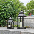 NEEDOMO Bronze Metal Lanterns Decorative Outdoor & Indoor, Set of 4 (17" & 10") with Glass, Candle Holder for Porch, Patio, Garden, Balcony, Wedding, Table Centerpiece Decorations by CozyNest Decor