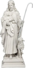 Design Toscano EU1785 Jesus The Good Shepherd Religious Garden Statue, 12 Inches Wide, 8 Inches Deep, 28 Inches High, Antique Stone Finish by GreenHaven Gardens