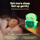 Axolotl Alarm Clock with Night Light for Kids, 7 RGB Color Cute Alarm Clocks for Bedrooms Ok to Wake Clocks, Silicone Animal Tabletop Lamp for Teen Girls Boys, Green by TinyTreasures Baby Boutique