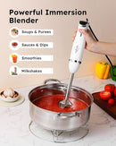 Sangcon Immersion Blender Handheld, 3-in-1 Hand Blender Electric, 400W Handheld Blender, Stainless Steel Blade Stick Blender with Whisk, Milk Frother Attachments - White by TinyTreasures Baby Boutique