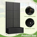 Trellis for Climbing Plants Outdoor，Mental Garden Bed with Drainage Holes Outdoor Privacy Screen Design Tall planters for herb Flower Vegetables 73"x35"x16", Black-Louvered by GreenHaven Gardens
