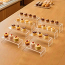 Acrylic Display Risers,12'' Large Display Stands, Thickened to 0.2''(5mm) Stackable Acrylic Shelves for Perfume Display, Clear Risers for Cupcake Stand,Pop Figurines,Tumbler,Food (Clear, 8PCS) by CozyNest Decor