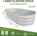Galvanized Metal Raised Garden Bed 4x2x1ft Large Raised Planter 1Pack Outdoor Planter Box with Rubber Stripe and Safety Gloves for Vegetables, Fruits, Herbs, Flowers, Grey White by GreenHaven Gardens