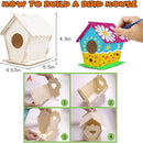 hapray 12 Pack Bird House Kit, DIY Birdhouse Kits, Wooden Crafts Arts for Children to Build and Paint (Includes Paints & Brushes) for Kids Girls Boys Toddlers Christmas Gift by TinyTreasures Baby Boutique