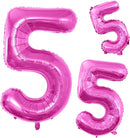GOER Pink Foil Balloons Number 5,Huge Number Balloons for 5th 55th Birthday Party Supplies Anniversary Decorations(3 pcs,42 inch,32 inc,16inch) by TinyTreasures Baby Boutique
