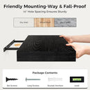 12 Inch Deep Black Floating Shelves, 24 x 12 Floating Shelf for Books, Rustic Wood Deep Wall Shelves for Home Storage & Display, 2" Thicked Shelves for Kitchen, Living Room, Bedroom, 2 Pack by CozyNest Decor