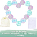 wegreeco Nursing Breast Pads (14 Pack) + Laundry Bag & Travel Storage Bag, 4.7 inch - Washable & Reusable Breastfeeding Nursing Pads (Plain Shape, Watercolors, Large) by TinyTreasures Baby Boutique