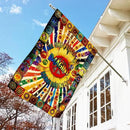 FLAGWIX Flags - Imagine All The People Living Life In Peace Hippie Sunflower Flag DDH1826F, House Flag (29.5" x 39.5") - USA House Garden Flags Premium Polyester - Decorative Outdoor Flags by GreenHaven Gardens