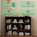 12-Cube Storage Shelf Bookcase - Wooden 3-Tier Floor Standing Open Bookshelf for Home and Office, Display Cabinet, Black by CozyNest Decor