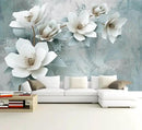 WFBHUA-Green Floral Wallpaper Mural Modern Large 3D Art Flower Wallpaper for Living Room Bedroom Bathroom Wall Mural(Not Peel and Stick) by CozyNest Decor