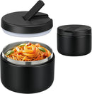 12oz Insulated Vacuum Food Jar with Buckle Lid Wide Mouth Soup Thermo for Hot Food Kids Leakproof Stainless Steel Lunch Container- Black- 1Pack by TinyTreasures Baby Boutique