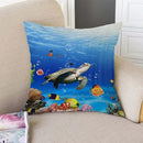 TSSOHU Ocean Underwater Marine Life Outdoor Throw Pillow Cover Sea World Animals Tropical Fish with Turtles Coral Decorative Pillows Farmhouse Cushion Cases Home Decor for Couch 18x18 inch by CozyNest Decor