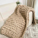 Chunky Knit Blanket Throw 48"x71", Chenille Throw Blankets, Handmade Warm & Cozy Blanket Couch Bed Home Decor, Soft Breathable Fleece Banket, Christmas for Couch Bed Sofa Best Gift (Tan) by CozyNest Decor