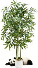 Artificial Bamboo Tree 5FT Tall Fake Plants Faux Silk Plant, Faux Bamboo Plant for Home Office Indoor Outdoor Decor Artificial Trees with Tall Planter by CozyNest Decor
