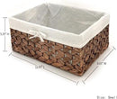Rectangular Woven Seagrass Storage Bins with Handle,Kingwillow. (water hyacinth, Small) by GreenHaven Gardens