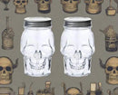Set of 2 Skull Mason Jar Glasses with Lids | 16oz Reusable Halloween Drinking Glasses | Unique Skull Décor, Storage, & Canning Jars for Parties & Gifts by CozyNest Decor