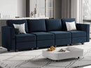 Belffin Modular Sofa Couch with Storage Seats Sectional Sofa Velvet Sofas for Living Room Blue by CozyNest Decor