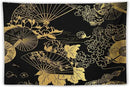 HZOHNAGO Japanese Tapestry Gold Flowers Umbrella Fan Pattern Printed Wall Tapestry Painting Wall Hanging for Bedroom Living Room Dorm 60" W x 40" H by CozyNest Decor