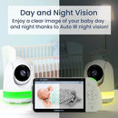 Babysense 5.5" Full-HD Split-Screen Baby Monitor, 1080p Video Baby Monitor with Camera and Audio, 3 Cameras with 6-Color RGB Night Light, 1000ft Range, Two-Way Audio, 4X Zoom, Large Battery by TinyTreasures Baby Boutique
