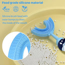 U-Shaped Toothbrush for Kids Ages 2-7， Soft Food-Grade Silicone for Sensitive Gums， 360° Teeth Cleaning Design，Training & Travel-Friendly Toddlers' Toothbrush (Blue) by TinyTreasures Baby Boutique