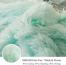 XeGe Luxury Faux Fur Throw Blanket, Aqua Soft 50x60 Fluffy Blanket Throw, Shaggy Plush Decorative Couch Blanket, Cute Furry Throw Holidy Fuzzy Lap Blanket for Kids Women Men Teen Girls Aqua Green by CozyNest Decor