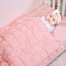 Cloele 3 Pieces Crib Bedding Set for Girls,Standard Size Pink Ruffled Nursery Crib Baby Bedding Set Includes Comforter Fitted Sheet Crib Skirt -Girls Solid Seersucker Ruffle Quilt by TinyTreasures Baby Boutique