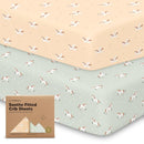 KeaBabies 2-Pack Organic Crib Sheets for Boys, Girls - 52x28 Fitted Crib Mattress Sheet Neutral, Breathable Jersey Cotton Cover for Baby Bed, Toddler Mattress, Soft & Cute Prints (Lune Mystic) by TinyTreasures Baby Boutique
