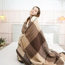 YOUR MOON 100% Pure Wool Queen Size, Australian Organic Natural Wool Blankets, Hypoallergenic Blanket for Bed, Medium Weight(Coffee, 90 * 90) by CozyNest Decor