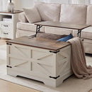 Coffee Table with Storage, Rustic White Square Coffee Tables for Living Room, Lift top Coffee Table with Large Hidden Compartment, Smart Cocktail Tables with Flip Top Lids for Home Office by CozyNest Decor