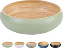 Fruit Bowl For Kitchen Counter, Decorative Bowl, Large Serving Bowl Or Fruit Basket For Kitchen Spun Bamboo (Sage) by CozyNest Decor
