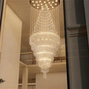Flashing God D59''X H120'' Extra Large Chandeliers for High Ceilings Crystal Raindrop Chandeliers Large Villa Chandelier Entrance Foyer Ceiling Light LED Dimmable 2700K-6000K by CozyNest Decor