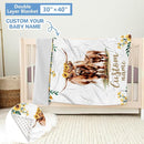 Personalized Baby Crib Bedding Set, 5 Pcs Custom Name Bedding Set, Double Layer Nursery Bedding Set for Boy Girl, Highland Cow Baby Crib Set, Gift for Toddlers Infants New Parents by TinyTreasures Baby Boutique