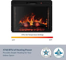 BELLEZE 28" Electric Fireplace, 1500 W 5000 BTU Space Heater with Adjustable Timer, Realistic Wood Log & Crackling Sound, Indoor Fireplace for TV Stand Mantel, Bedroom, Living Room by CozyNest Decor