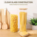 Glass Food Storage Jars with Lids(76oz)Square Set of 3 ,Glass Storage Containers Clear Glass Food Canister with Bamboo Lid Airtight For Serving Tea, Coffee Beans, Flour,Cookie, Cereal,Spice and More by CozyNest Decor
