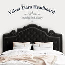 Allewie Full Size Bed Frame with Adjustable Velvet Tiara Headboard, Upholstered Diamond Button Tufted Platform Bed, Wood Slats Support, No Box Spring Needed, Black by CozyNest Decor
