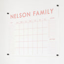 Personalized Clear Acrylic Calendar for Wall, Calendar Whiteboard for Wall, Dry Erase Wall Calendar, Wall Calendar Organizer System for Home (Block, Blush, 38"W x 26"H) by TinyTreasures Baby Boutique