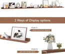 Floating Picture Ledge Shelves for Wall Set of 2, 95 Inches Picture Ledge Shelf with Long Large Nursery Book Shelf for Toys Storage Kids Bookshelf Wall Mounted Living Room Bedroom Decor Frames, Walnut by TinyTreasures Baby Boutique