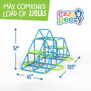 Eezy Peezy Mega Pyramid Monkey Bars Climbing Tower Active Outdoor Fun for Kids Ages 3 to 8 Years Old, Blue/Green by TinyTreasures Baby Boutique