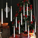 GenSwin 10.8" Floating Candles with Magic Wand Remote Timer, Flameless Taper Candles Flickering Battery Operated, LED Electric Hanging Window Candle Christmas Halloween Decorations(12 Pack, White) by CozyNest Decor