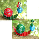 Metal Garden Decor Cute Snail Yard Art Outdoor Lawn Patio Ornament Fence Decorations for Outside - Set of 2(Red,Green) by GreenHaven Gardens