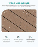 SERWALL Patio Coffee Table, HDPE Rectangle Outdoor Coffee Table, Brown by CozyNest Decor