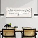 Bless the Food Before Us Sign Wall Decor 40"X15" Large Farmhouse Dining Room Wall Decor Framed Wood Rustic Home Wall Art Kitchen Decoration (White) by CozyNest Decor