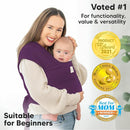 KeaBabies Baby Wrap Carrier - All in 1 Original Baby Carrier Newborn to Toddler Sling, Easy to Wear, Hands Free Bonding, Lightweight, Breathable Infant Wraps (Royal Purple) by TinyTreasures Baby Boutique