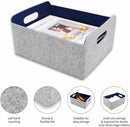Welaxy storage baskets Felt Foldable Cube bin Shelf Bins Organizer Felt box for Kids Toys Magazine Books Clothes for Office Bedroom Closet Babies Nursery (navy x 3) by TinyTreasures Baby Boutique