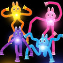 Easter Bunny LED Pop Tubes Light Up 4 Pcs Sensory Fidget Toys, Telescopic Suction Cup Easter Basket Stuffers Easter Egg Fillers Toys Party Favors Game Prizes Goody Bags Treats Gifts for Kids 3+ by TinyTreasures Baby Boutique