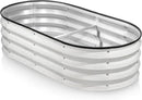 Galvanized Raised Garden Beds Outdoor // 4×2×1 ft Planter Raised Beds for Gardening, Vegetables, Flowers // Large Metal Garden Box (White Wood Grain) by GreenHaven Gardens