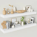 40 Inches Floating Shelves for Wall,9.3" Deep White Long Floating Shelves Set of 2,Large Display & Storage Shelf,Wall Shelf for Bathroom Bedroom Living Room Kitchen Office by CozyNest Decor