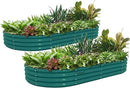 2 Pack 6x3x1FT Galvanized Raised Garden Bed Kit Oval Metal Ground Planter Box Outdoor Bottomless Planter Raised Beds for Vegetables Flowers Herbs Fruits, Green by CozyNest Decor