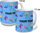 Personalized Mug for Kids - Mermaids - Custom Name/Text, Ceramic Hot Chocolate/Cocoa/Coffee Cup for Girls, Birthday/Christmas/Holiday Gift - 11 oz, Black Handle by TinyTreasures Baby Boutique