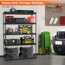 2500 LBS Storage Shelves, 5 Tier Garage Shelving, Heavy Duty, Adjustable Metal Shelving Unit, Industrial Utility Shelf Rack for Garage, Basement, Pantry, 72" H x 48" W x 18" D, Black by GreenHaven Gardens